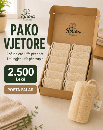 Oferta e Pakos Vjetore🌿 12 sfungjerë natyralë për enët + 1 sfungjer natyral për trupin